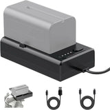 Ne Np-F Pd Battery Adapter Plate Np-F01 for F750 F550 F970 Camera Battery Charger 22W Pd Faster Dual Charger Qc Afc