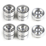 6Pcs Metal Front And Rear Hub Wheel Rim For 1/14 Tamiya RC Trailer Tractor Truck Car Upgrade Parts