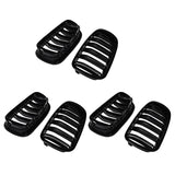 Top-6X Grill Grille Gloss Black Kidney Sport For F10 F18 F02 F11 M5 10-15 Dual Slat