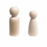 30Pc Solid Hard Wood People Different Size Natural Unfinished Preparation Paint Family Doll