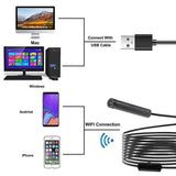 1200P HD Industrial Wifi Endoscope LED Camera 8mm Lens Scanner Car Diagnostic Tools Inspection Borescope Universal