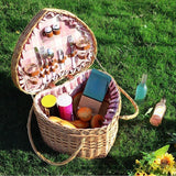Heart Shape Picnic Lid Desktop Organizer - Sturdy Storage Basket with Handles for Outdoor Barbecue, BBQ, Camping, Candy
