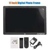 Andoer 17inch Digital Photo 1920*1080 High Resolution LED Screen Electronic Picture Frame Video Player with Remote Control