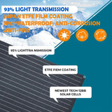 300W Portable Flexible ETFE Solar Panel Kit High Efficiency Monocrystale Cells, Waterproof, Foldable for 12V Battery Charging