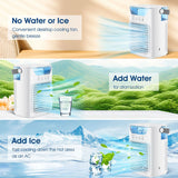 Portable Mini Spray Water Desktop Fan - Small Air Conditioner with Timer for Room