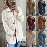 Women's Solid Lapel Loose Single Breasted Jacket