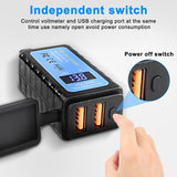 36W SAE To Dual USB QC3.0 Charger Voltmeter ON/Off Switch 100CM Cable Waterproof Motorcycle Accessories