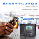 Portable AM/FM/SW/BT/TF Pocket Radio USB Digital Recorder Support TFCard Bluetooth Speaker 2023 Hot Style Clear Volume New