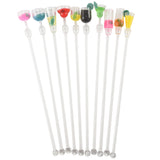 10Pcs Drink Mixing Stick Set Acrylic tail Mixer Blender Bar Supplies Swizzle Stirrer