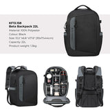 Camera Backpack Bag Open 15.6in Laptop Rainproof Cover Tripod Straps Side Pockets for Canon/Nikon/Sony/SLR Camera/Lens