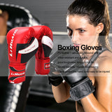 Bo Men Women Kids PU Leather for MMA Kickbo Karate Muay Thai Martial Arts Punching Gloves Training Equipment