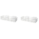 2Pcs Toilet Wall-Mounted Wrought Iron Bathroom Towel Free Punch Shower Gel Storage Rack