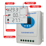MPPT Solar Controller with 7 Operation Modes LCD Display - Efficient Charging & Wide Compatibility for 12V/24V/36V/48V System