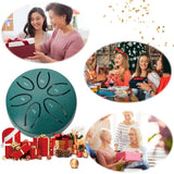 Steel Tongue 3 Inch 6 Notes Percussion Instrument Balmy with Mallets for Meditation Yoga Mors Mini Handpan Drum