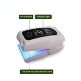 Finger and toe nail cleaning laser treatment device for home use