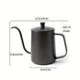 1pc Hand Brewing Pot With Lid, Stainless Steel Hanging Ear Coffee Pot, Coffee Filter, Long Mouth And Narrow Mouth Pot