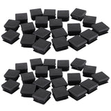 40 Pcs Plastic Square Blanking End Caps Tube Inserts X 25Mm