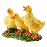 Three Little Duc Statues Cute Figurine Creative Lovely Duck Sculptures Resin for Garden Patio Lawn Yard Decor
