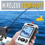 menu Russian Menu Wireless Sonar Portable Fish Finder Sensor Echo Sounder Alarm River Lake Sea Bed Live 135ft/45M
