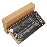 Multifunctional Ratcheting Socket Wrench Set Box End Wrench Metric With Adapter Socket Screwdriver Wrench Kit Garden Tool
