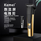 Kemei Km-6552 Factory Direct Selling Small Portable LED LCD Display USB Rechargeable Electric Hair Clipper