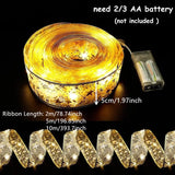 Tree Ornaments for Home 2024 DIY Bows Light String Navidad New Year 2025 Christmas Decoration LED Ribbon Fairy Lights