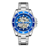 PINTIME Casuals Men Automatic Watch Hollow Skeleton Dial Luminous Waterproof Stainless Mechanical Wristwatch Self-Wind Relogio