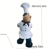 1pc Chef Ornament, Wine Tray Rack, Chef Holding Plate Or Carrying Red Wine, Art Craft, For Bookshelf Home Living Room Office Cafe Decor, Room Tabletop Display Entryway Decor, Winter Christmas New Year Decor(Wine And Tray Not Included)