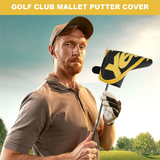 Club Blade Putter Cover Headcover with PU Leather Closure,Yes Printed Patterned Golf Accessories