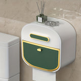 1pc Multifunctional Tissue Storage Box, Creative Toilet Roll Paper Holder, Wall Mounted Tissue Dispenser Container, Waterproof Bathroom Hanging Tissue Storage Rack, Bathroom Accessories