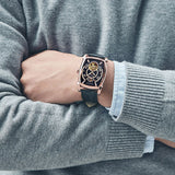 GUANQIN Sapphire Men's Leather Watch Automatic Date Luxury Mechanical Watch Stainless Steel Men's Clock Relogio Masculino 2022
