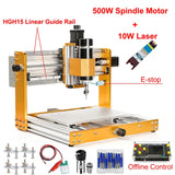 ear Guide Rail Offe Aluminum Mini CNC Router 3018 Plus Engraving 500W Spindle 5.5W 10W Laser PCB Milg hine
