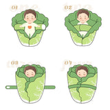 Funny Crystal Veet Cabbage For 0-6 Months Old Newborn Baby Warm Blanket Swaddle Quilt