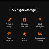 C5S Color Screen Watch Sports Heart Rate Monitoring Alarm Clock Weather Waterproof Pedometer Smart Reminder Bracelet