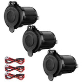 DIY 12-24V Waterproof Cigarette Lighter Charger Adapter Car Power Outlet Socket Receptacle 3PCS 60CM Cable