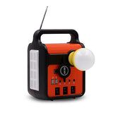 Home Power Panel Generator Kit - 2 LED Bulbs, Energy-Saving Solar Lighting with FM Radio