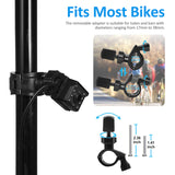 Bicycle Handlebar Mirror & Rear Camera - 4.3" Monitor, 1080P, 8-LED Night Vision, 150° Wide Angle, Rotatable Bracket