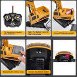 Remote Control Excavator RC Engineering Vehicle 2.4Ghz 5 Channels Multifunctional Flash Light Excavator T