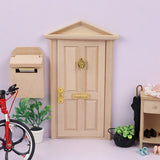 1:12 DIY Mini Door, Wooden Steepletop Window Door For Dollhouse Furniture Accessories