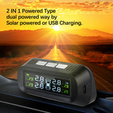 Car TPMS Solar/USB Powered Digital LCD Display Auto Security Alarm Tire Pressure Monitoring System Tyre Tester Accessories