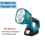 3W/12W Emergency LED Work Light Flashlights Electric Torch Outdoor Portable Lamp for 14.4V-20V Li-ion Battery
