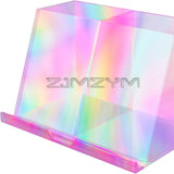 2 Grid Iridescent Holder Desktop Organizer Makeup Brush Box Acrylic Storage Pen Case For Bedroom Office Dresser