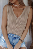 Women's V-neck Knitted I-shaped Vest