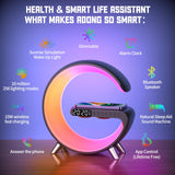 Led Rgb Light Wireless Charger Stand Lamp Bluetooth Speaker App Control For Iphone14 13 12 15w Fast Charge Station Alarm Clock