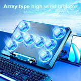 Mesh Design Cooler Stand Adjustable Laptop Pad with 8 Fans Strong Airw Low Noise Usb for Notebook