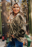 Velvet Elegant Lapel Loose Long Sleeve Shirt
