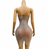 Dropshipping Fashion Dress Wrapped in Chest, Sexy Mesh, Perspective Slimming, and Elegant Short Skirt