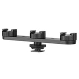 PT-23 Vlog Expansion Bracket 3 Cold Shoe Mounts 180° Rotatable for Mounting LED Video Light Microphone