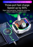 LED Backlit Bluetooth5.0 Car Charger FM Transmitter TF/U Disk MP3 Player Handsfree Car Kit Dual USB QC 3.0+PD Type C Fast Charge