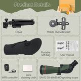 SA412 Target Viewing Lens IP65 Waterproof HD 20-60x 80mm Compatible with 1.25-inch Eyepiece